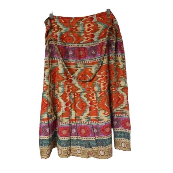 Evan-Picone 12P Ikat pattern faux wrap skirt - Picture 2 of 5